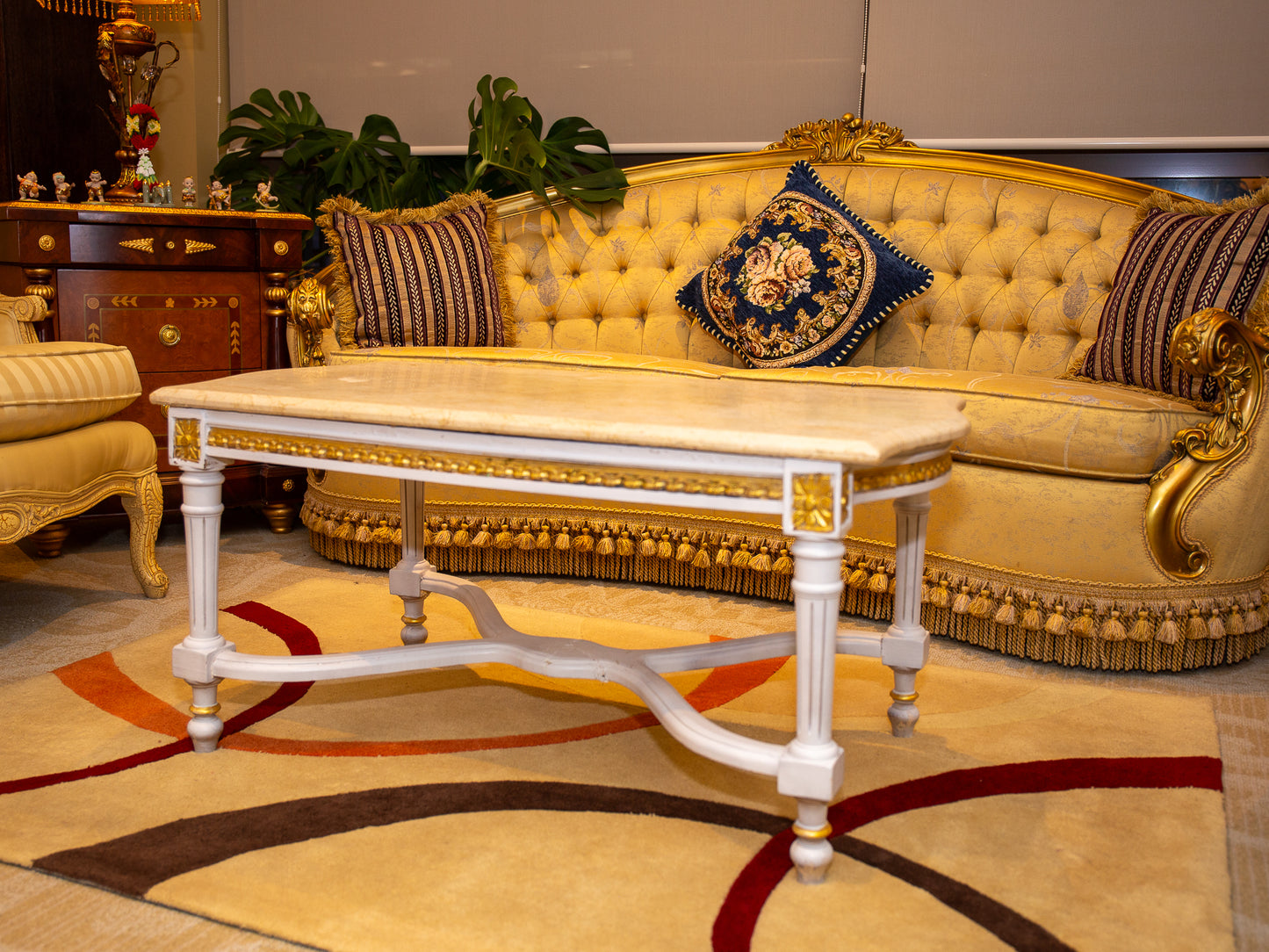 Elegant Marble-Topped Coffee Table