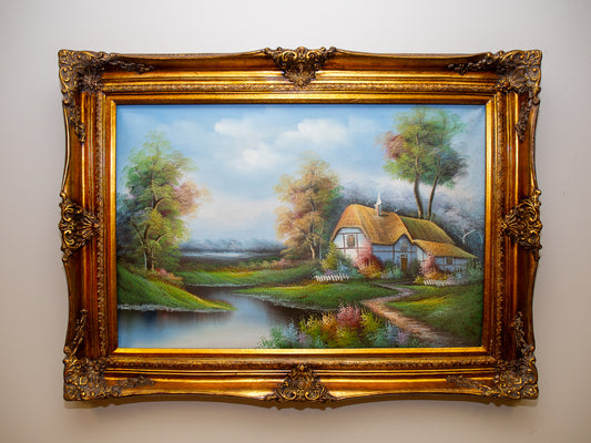 Cottage Landscape Oil Painting