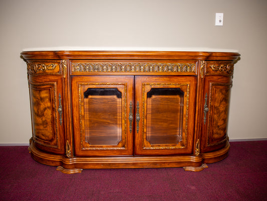 Exquisite Hand-Carved Baroque Style Console Buffet Cabinet