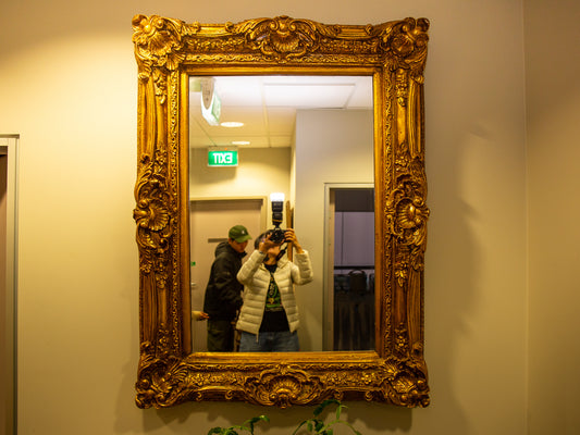 Ornate Gold Rectangular Wall Mirror