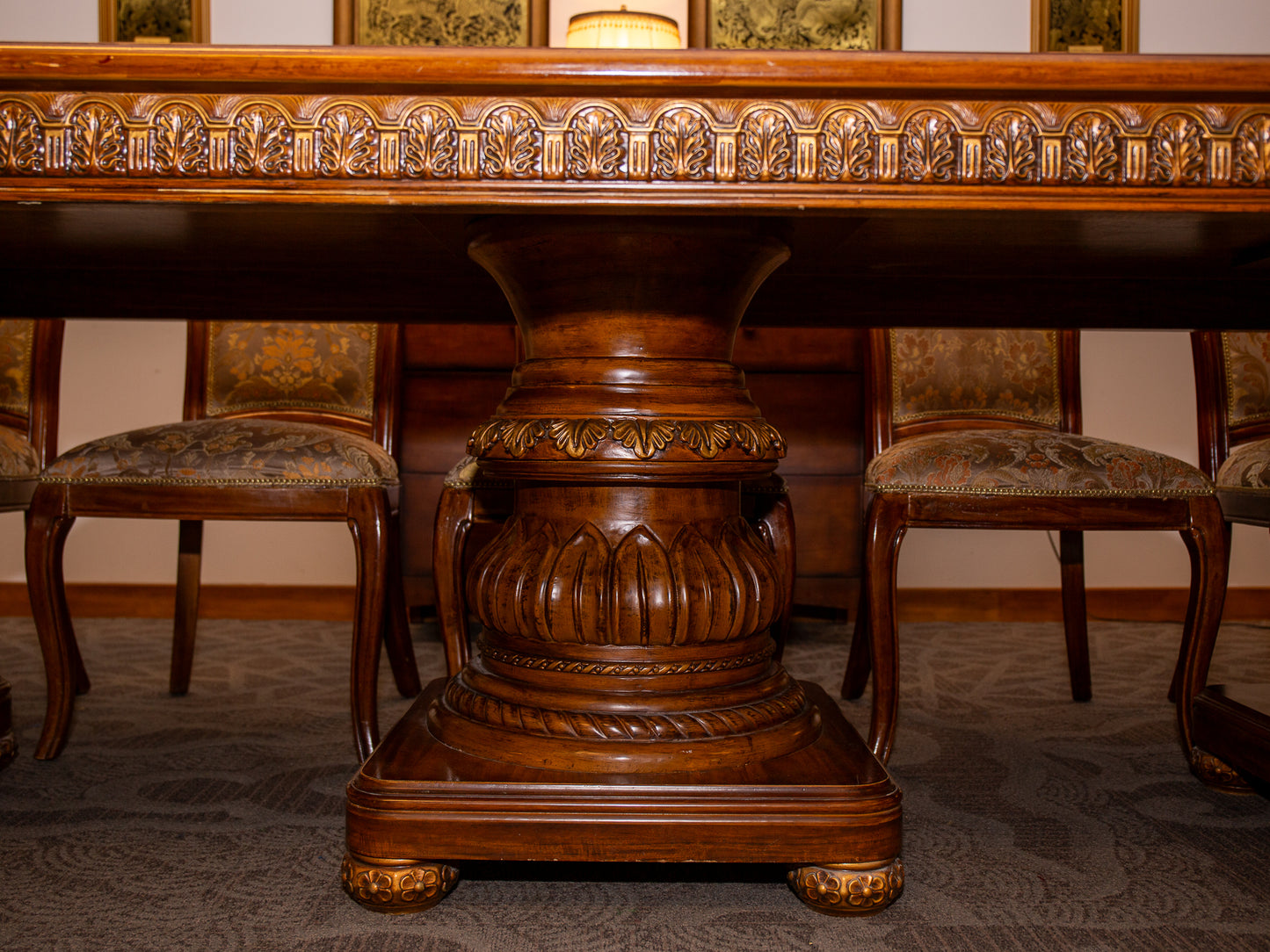 Grand 12-Seater Luxury Dining / Meeting Table Set - Baroque Elegance