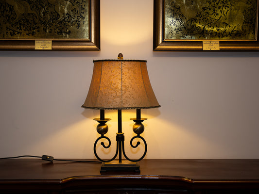 Double Candle Lamp – Nature-Inspired Shade with Acorn Detail