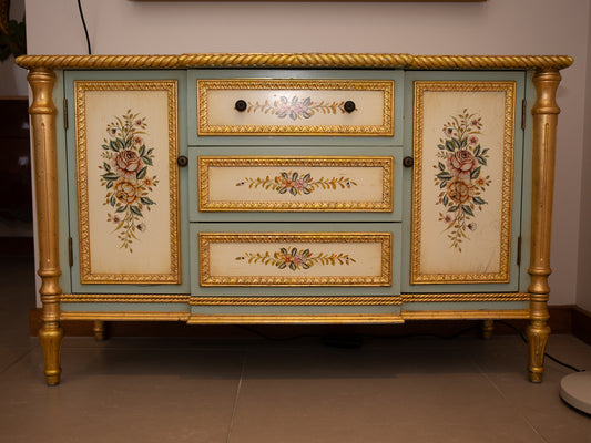 Hand-Painted European Vintage Sideboard
