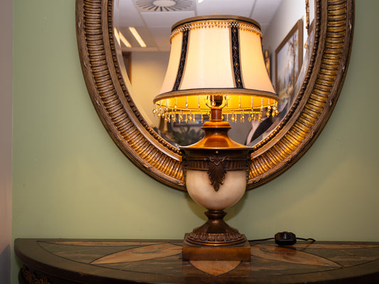 Decorative Lamp – Bronze & Porcelain with Detailed Trim