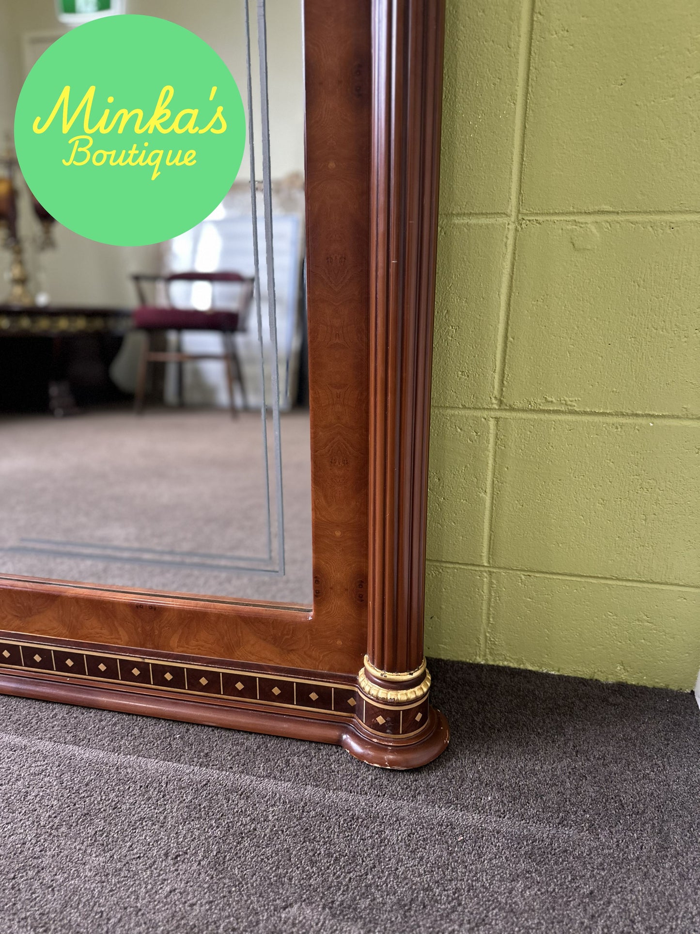 Large Neoclassical Style Overmantel Mirror