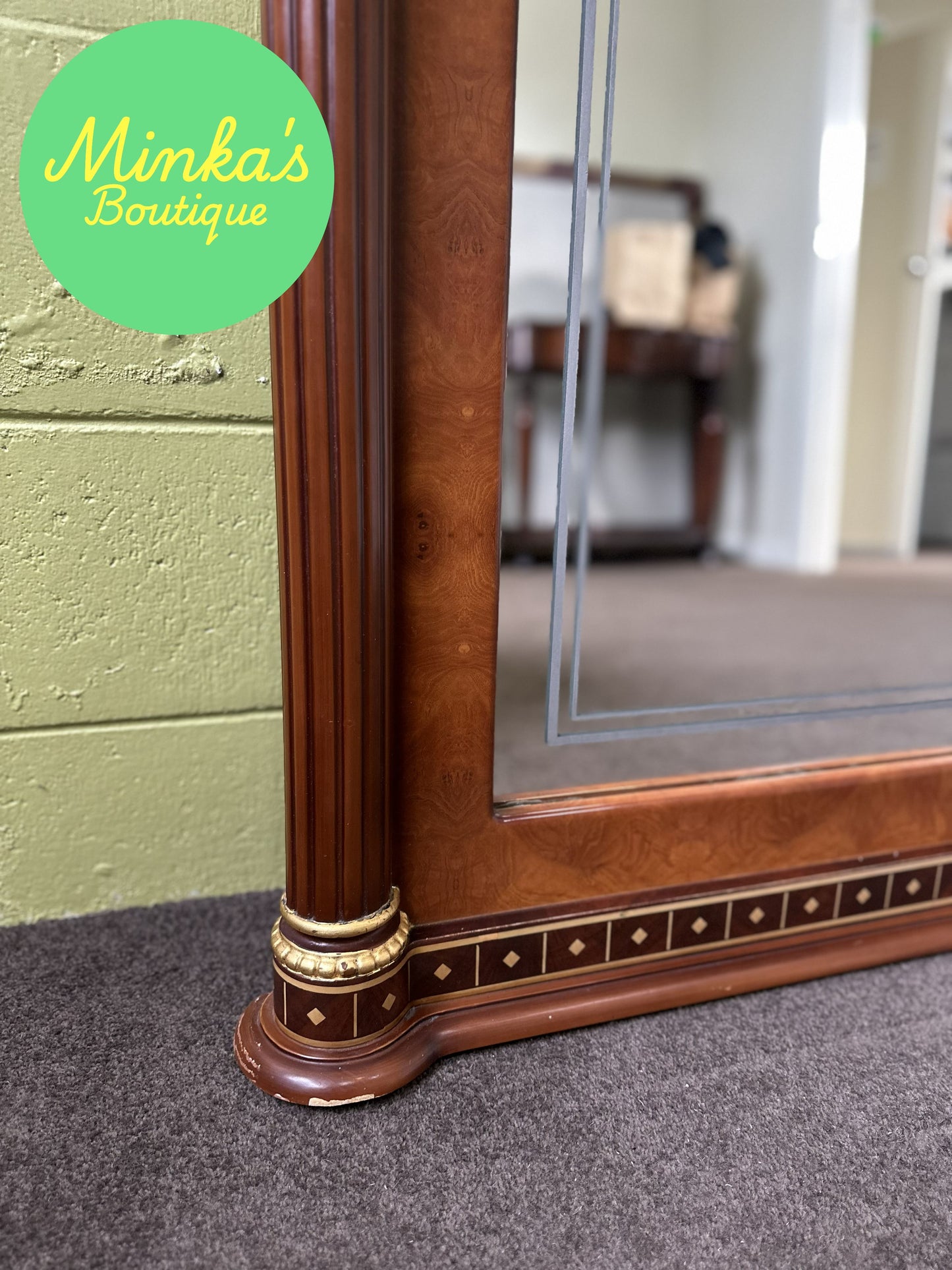 Large Neoclassical Style Overmantel Mirror