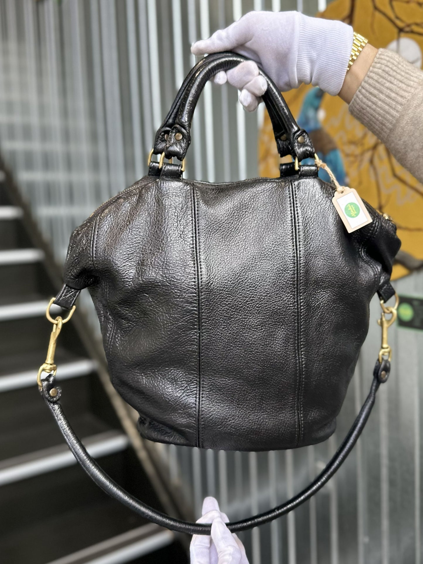 Deadly Ponies Black Leather Bag