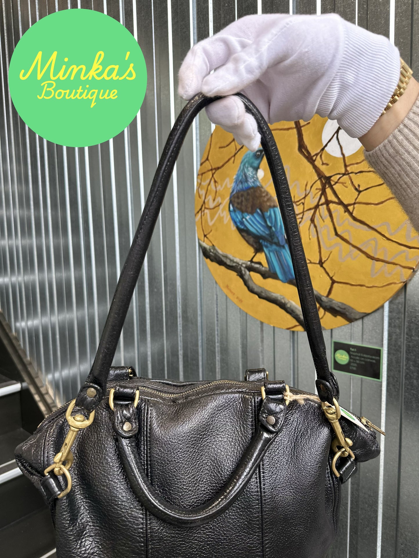Deadly Ponies Black Leather Bag