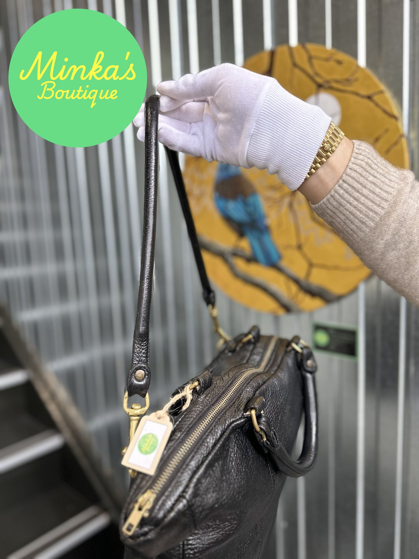Deadly Ponies Black Leather Bag