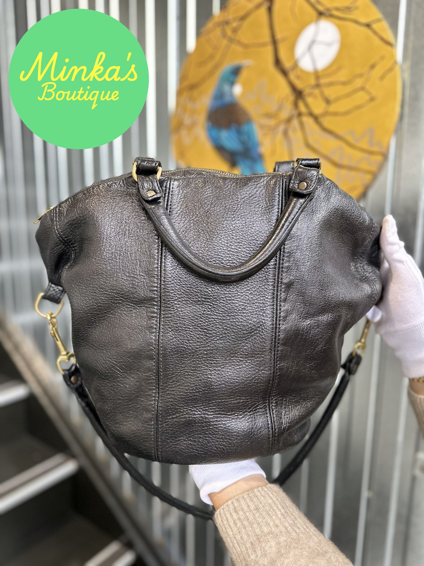 Deadly Ponies Black Leather Bag