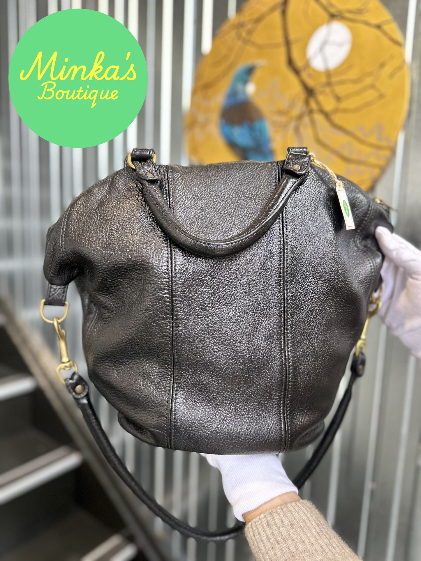 Deadly Ponies Black Leather Bag