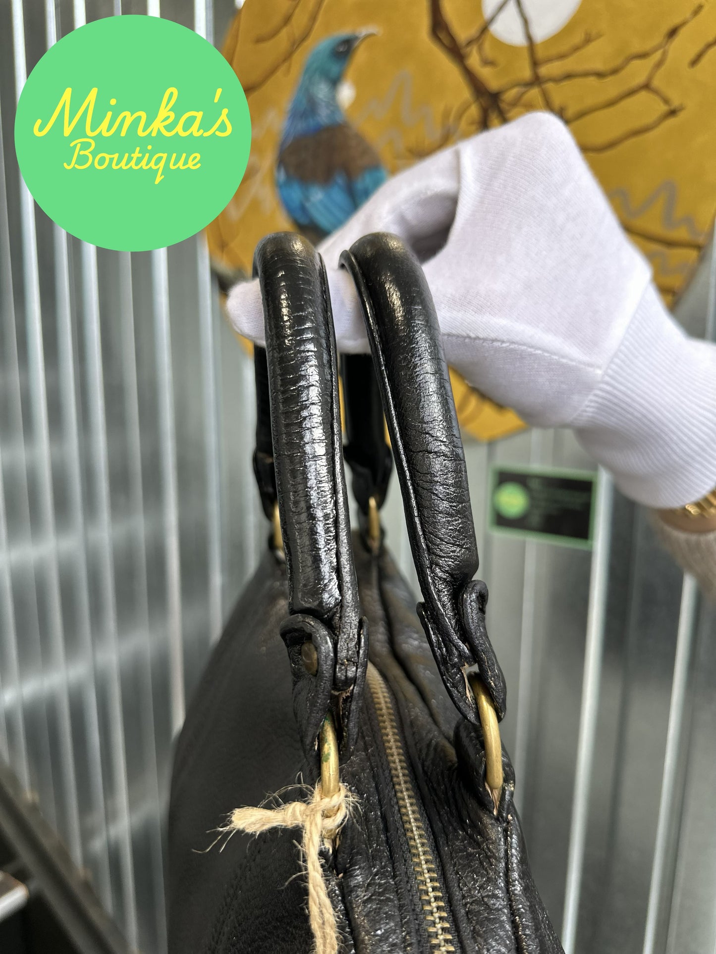 Deadly Ponies Black Leather Bag