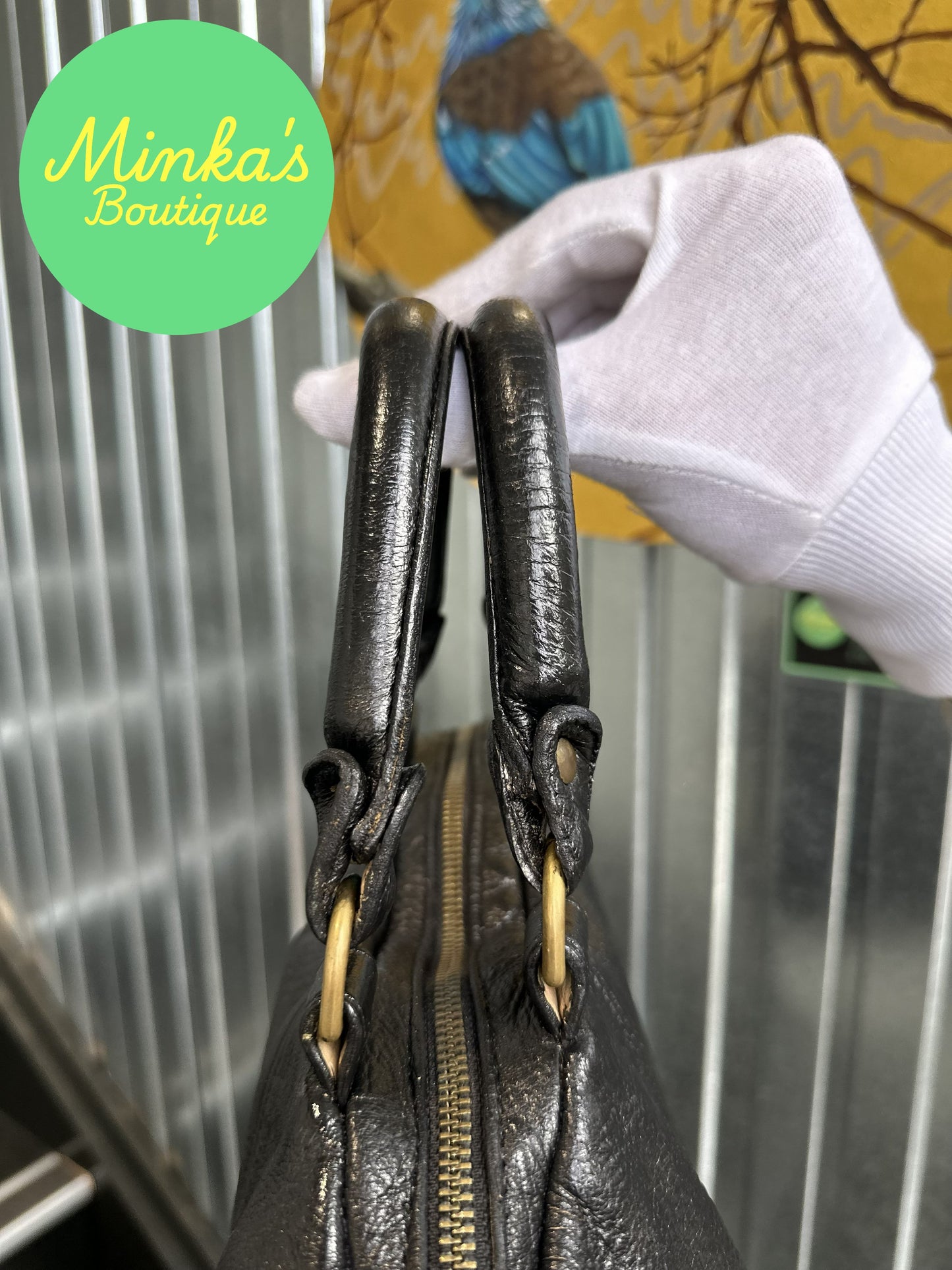 Deadly Ponies Black Leather Bag