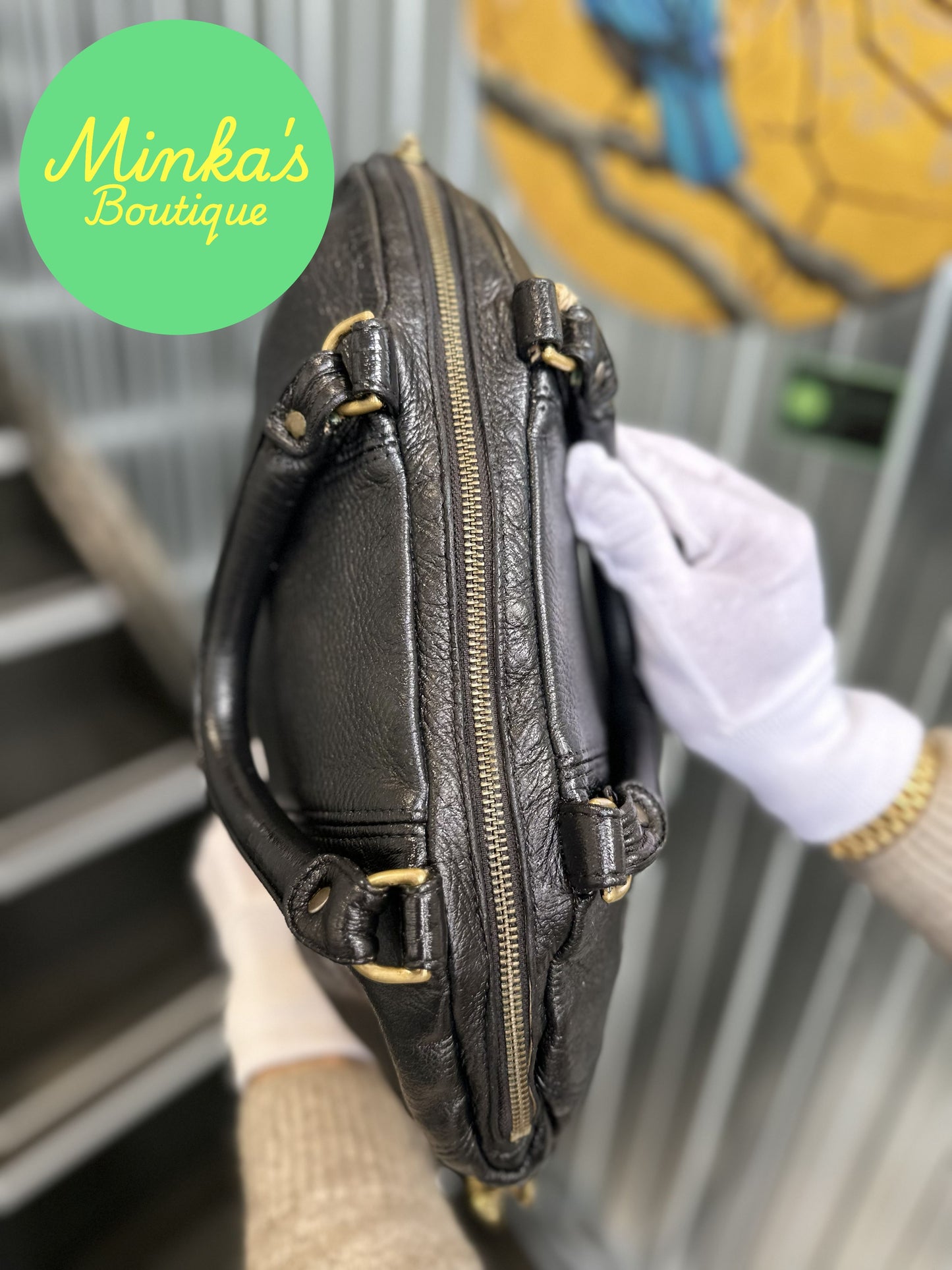 Deadly Ponies Black Leather Bag