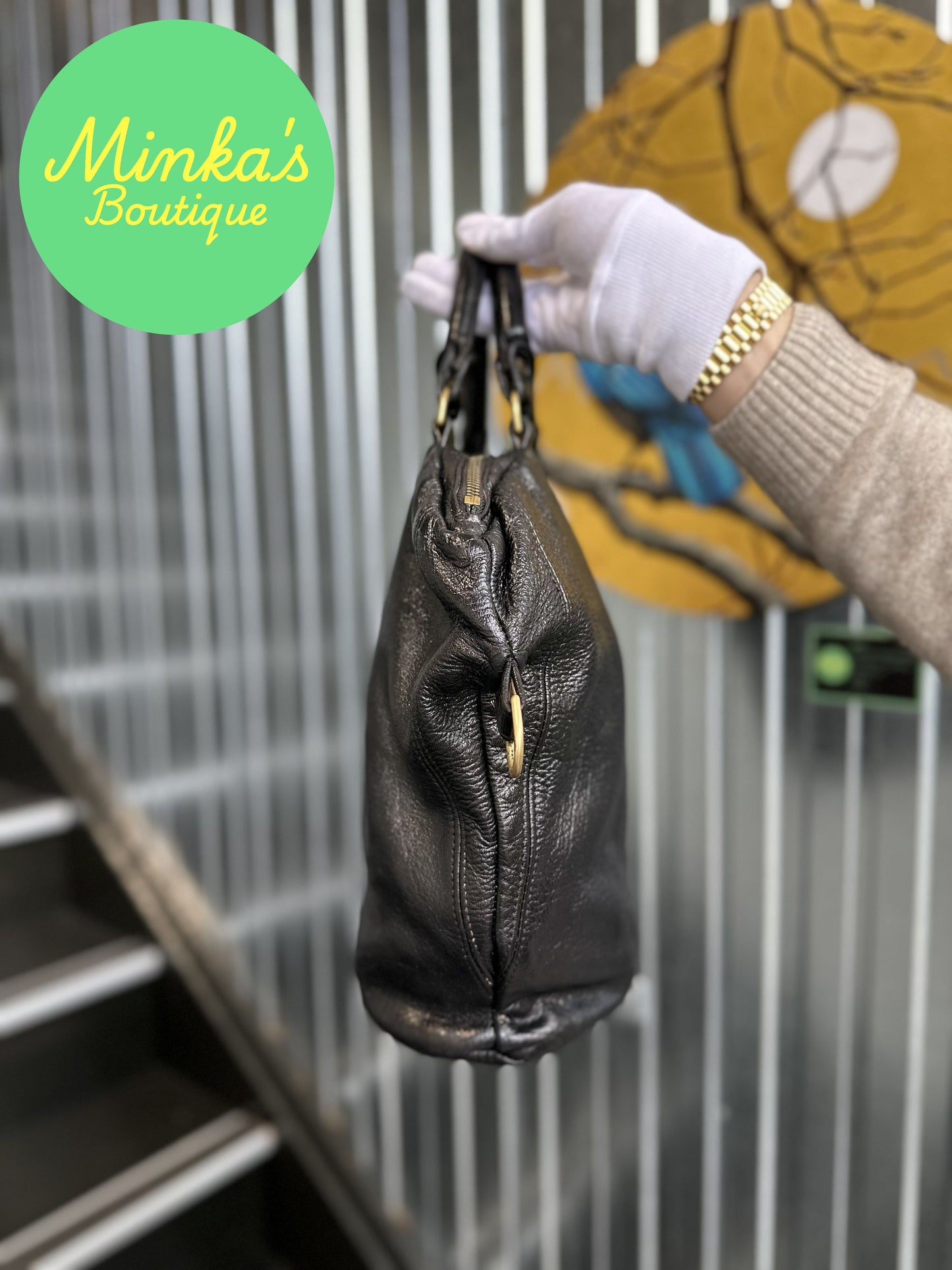 Deadly Ponies Black Leather Bag