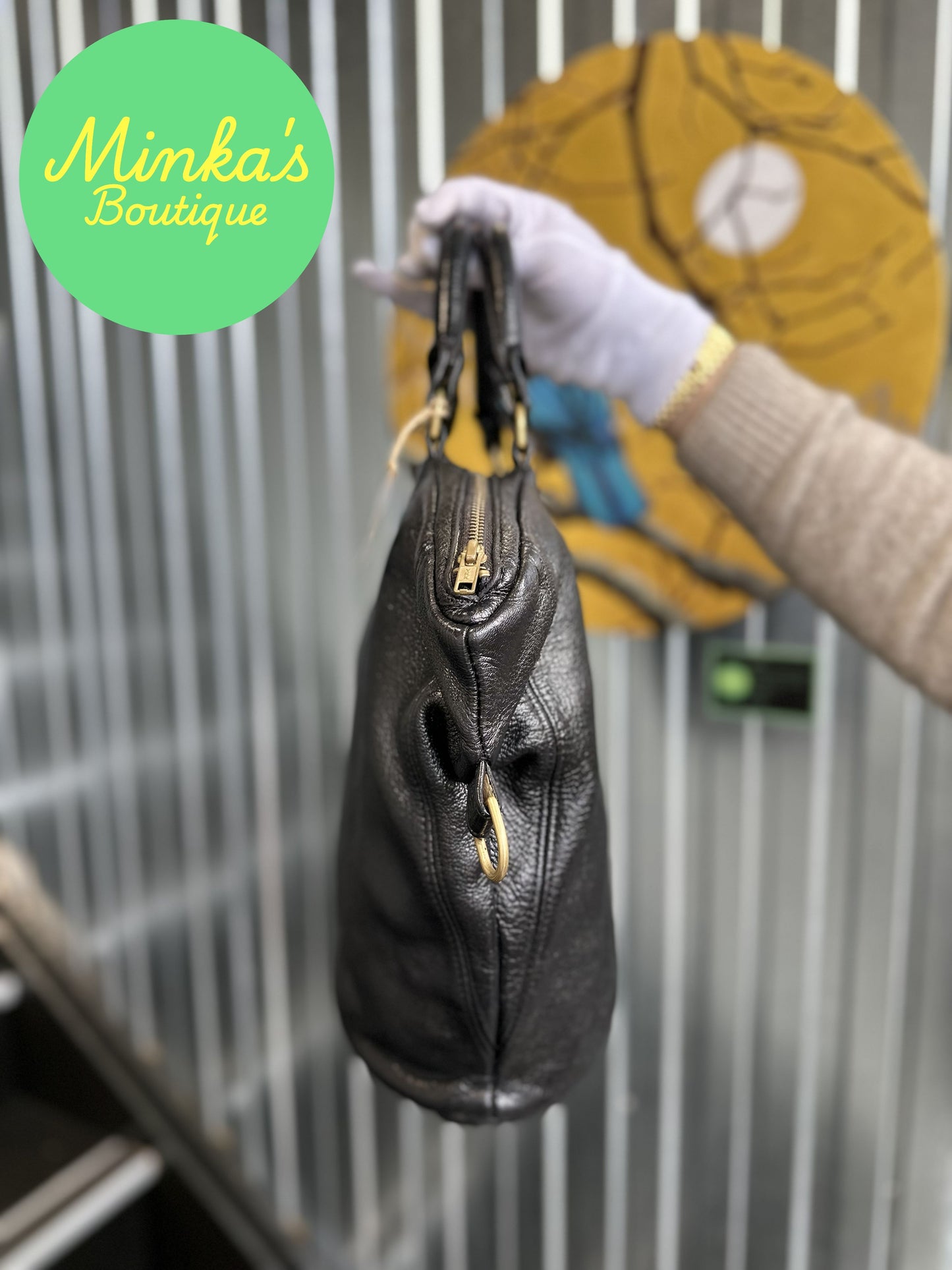 Deadly Ponies Black Leather Bag