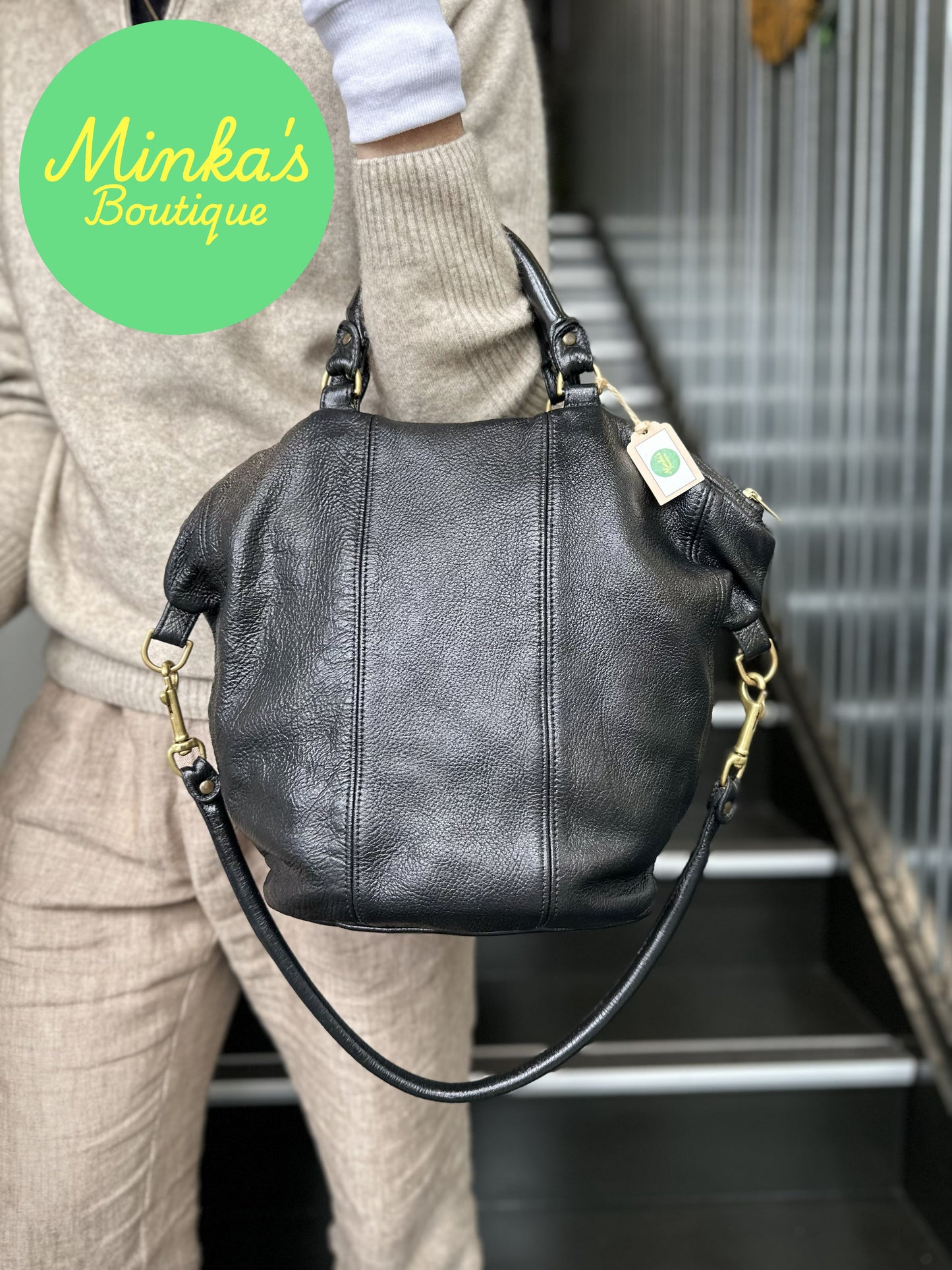 Deadly Ponies Black Leather Bag