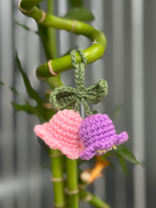 Bell Flower Soft Pink and Purple Bag Charm