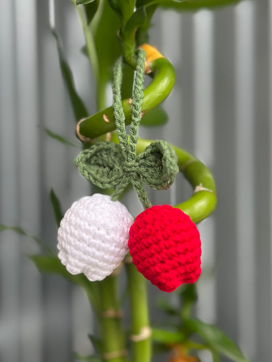 Tulip Red and White Bag Charm