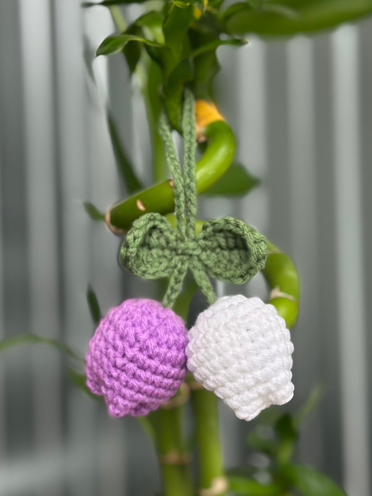 Tulip Purple and White Bag Charm