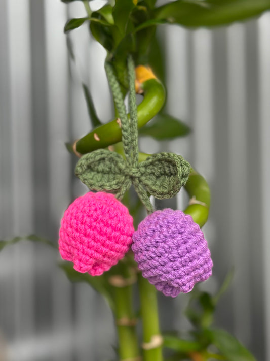 Tulip Hot Pink and Purple Bag Charm