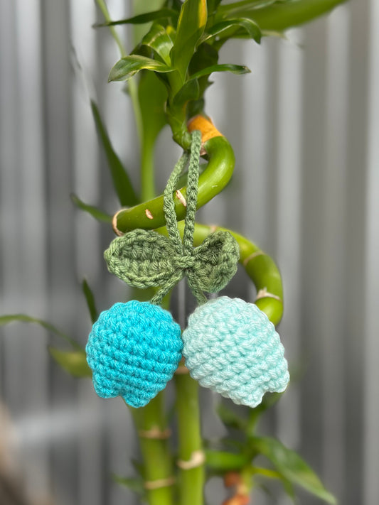Tulip Teal and Sky Blue Bag Charm