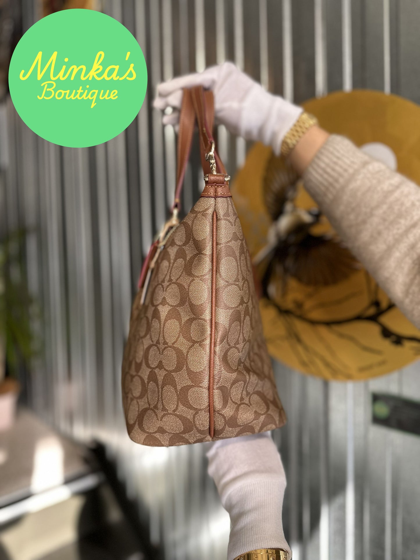 Coach Signature Pleated Tote