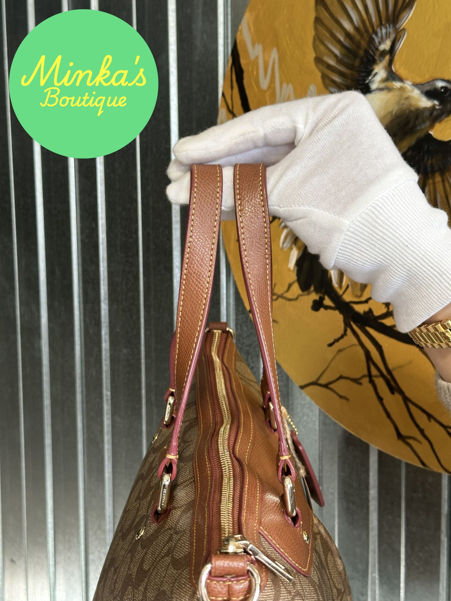 Coach Signature Pleated Tote
