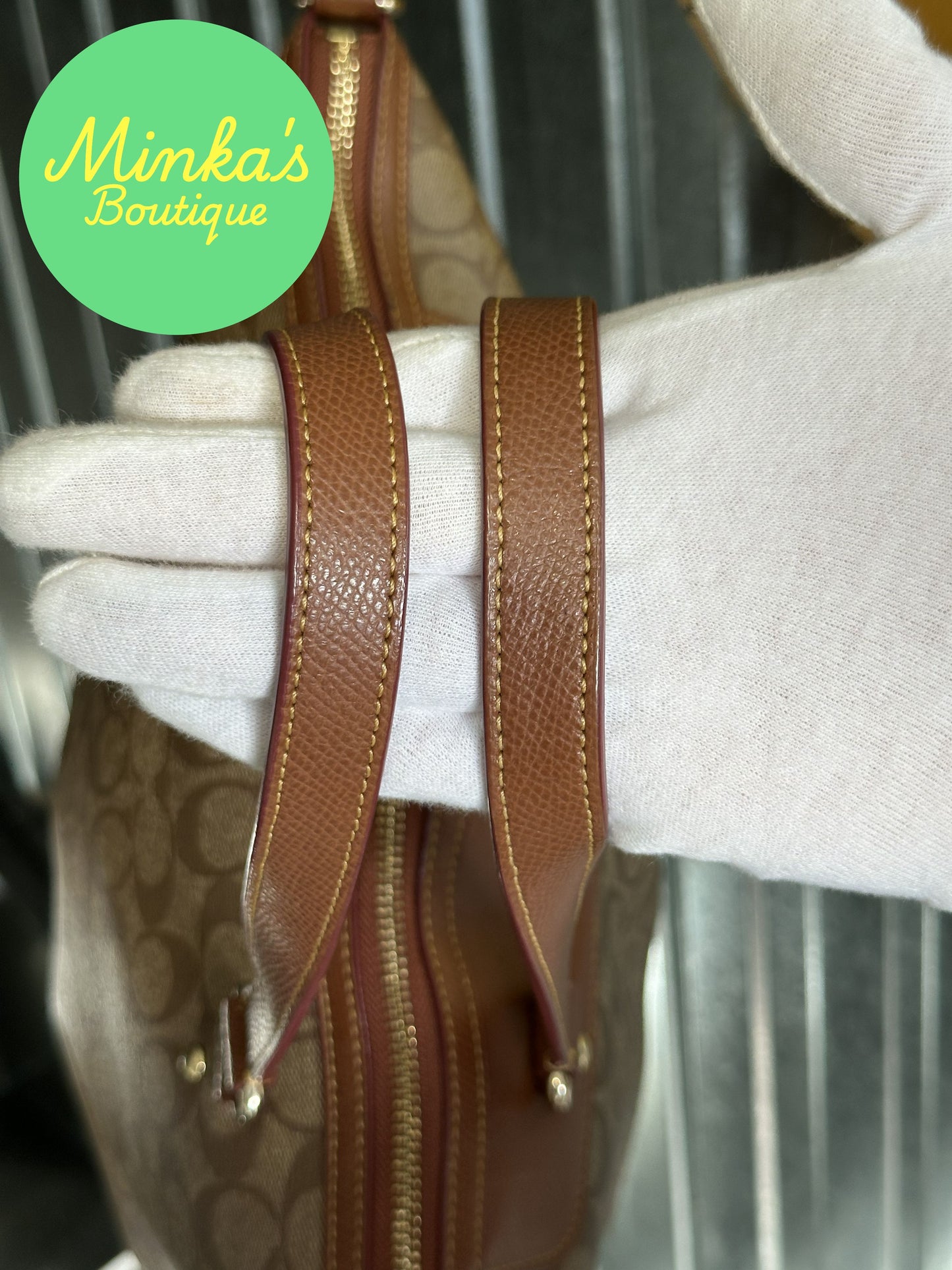 Coach Signature Pleated Tote
