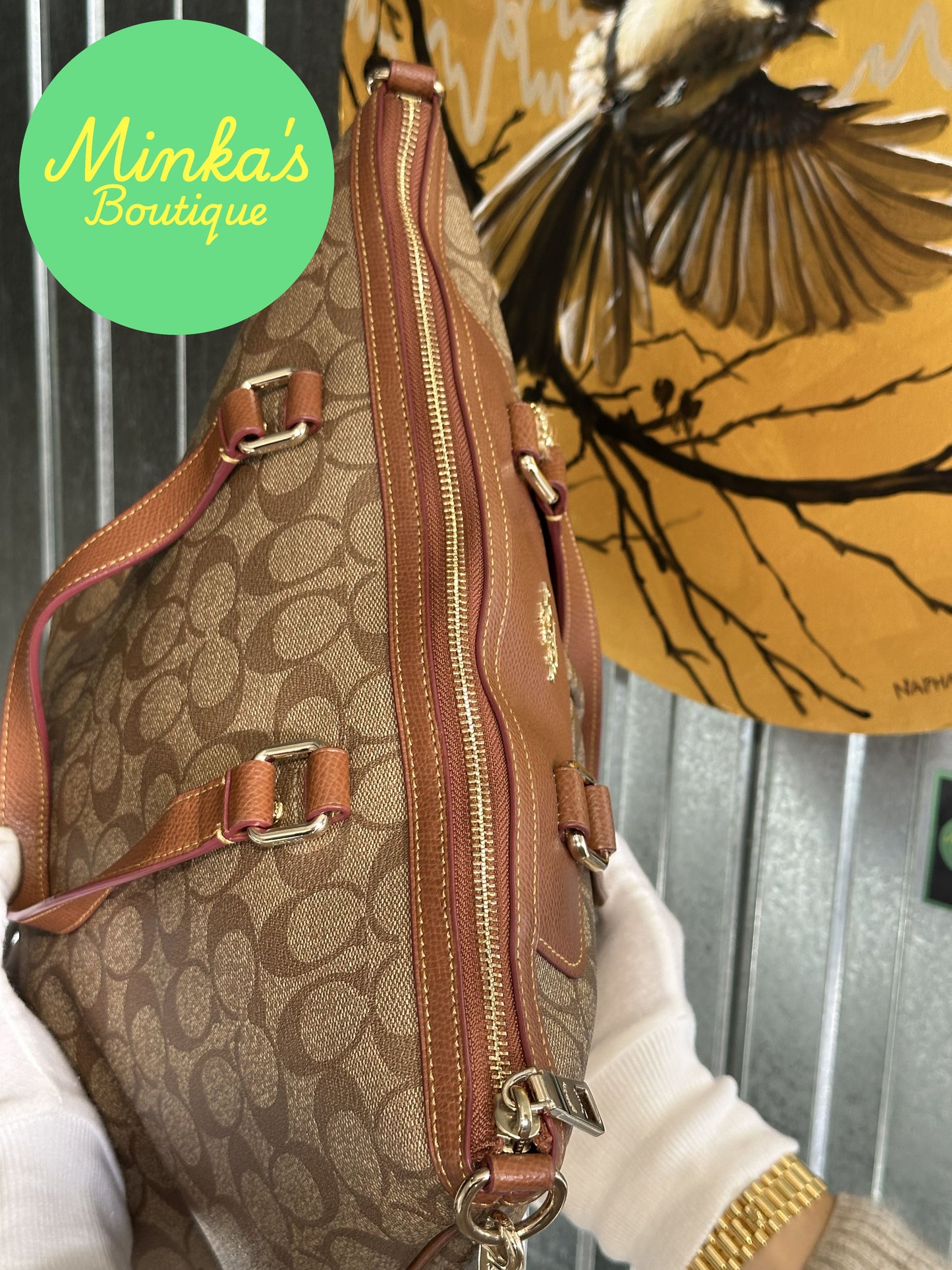 Coach Signature Pleated Tote