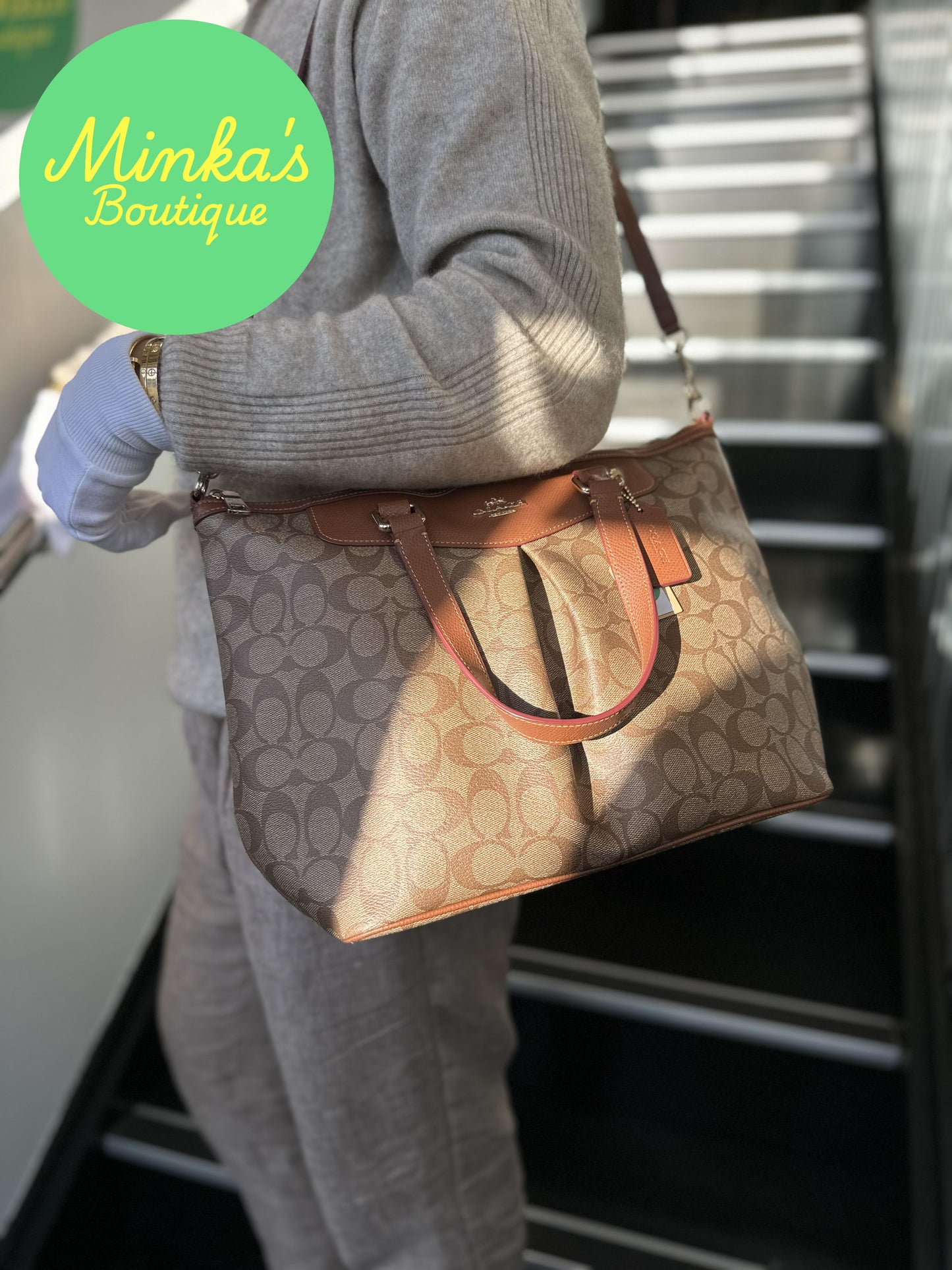 Coach Signature Pleated Tote
