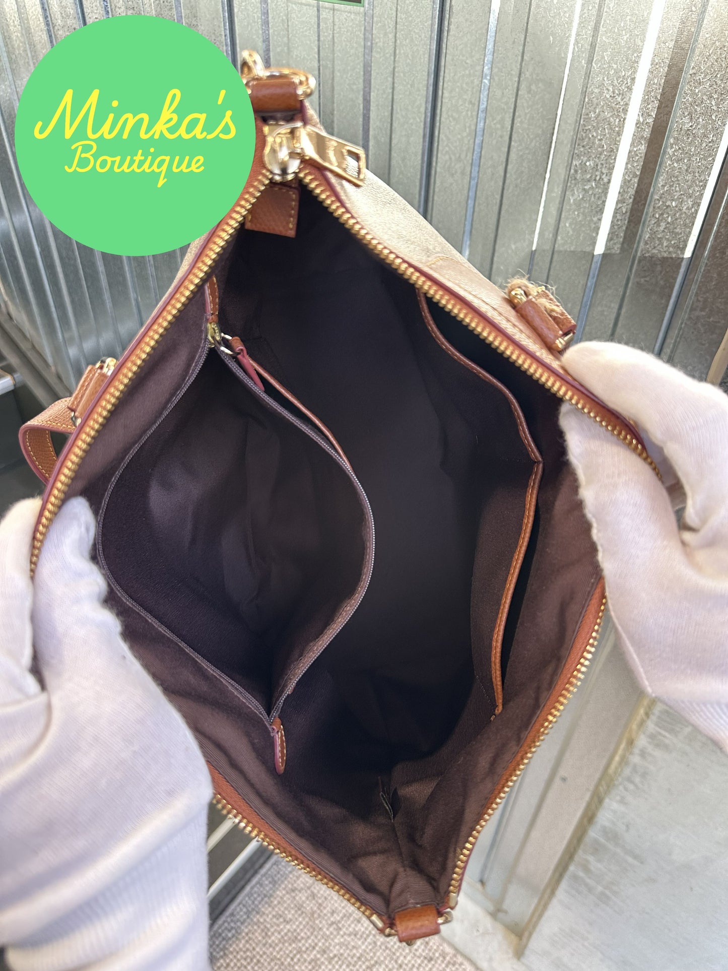 Coach Signature Pleated Tote