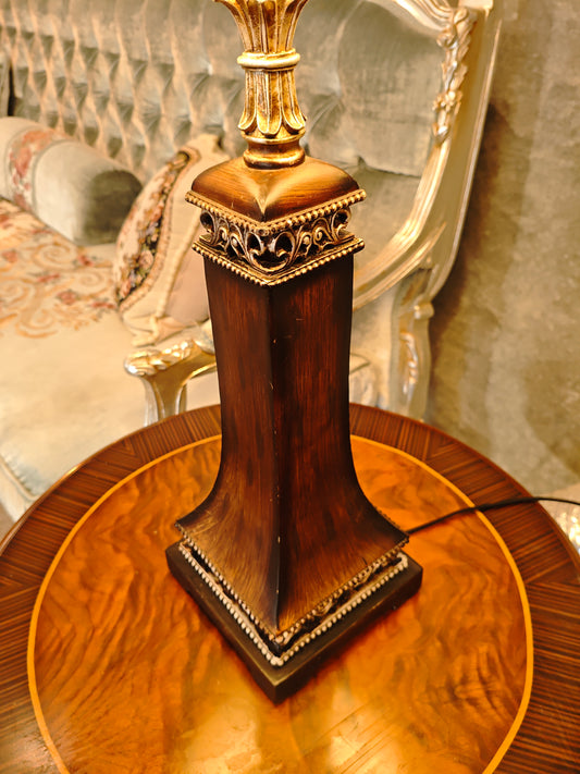 Vintage Table Lamp with Floral Embellished Shade