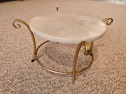 Chic Gold and Marble Accent Table