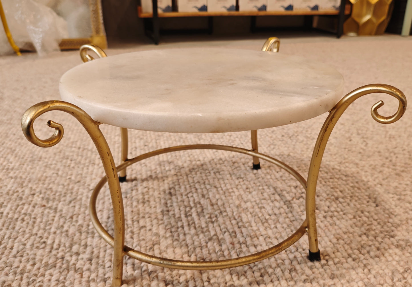 Chic Gold and Marble Accent Table