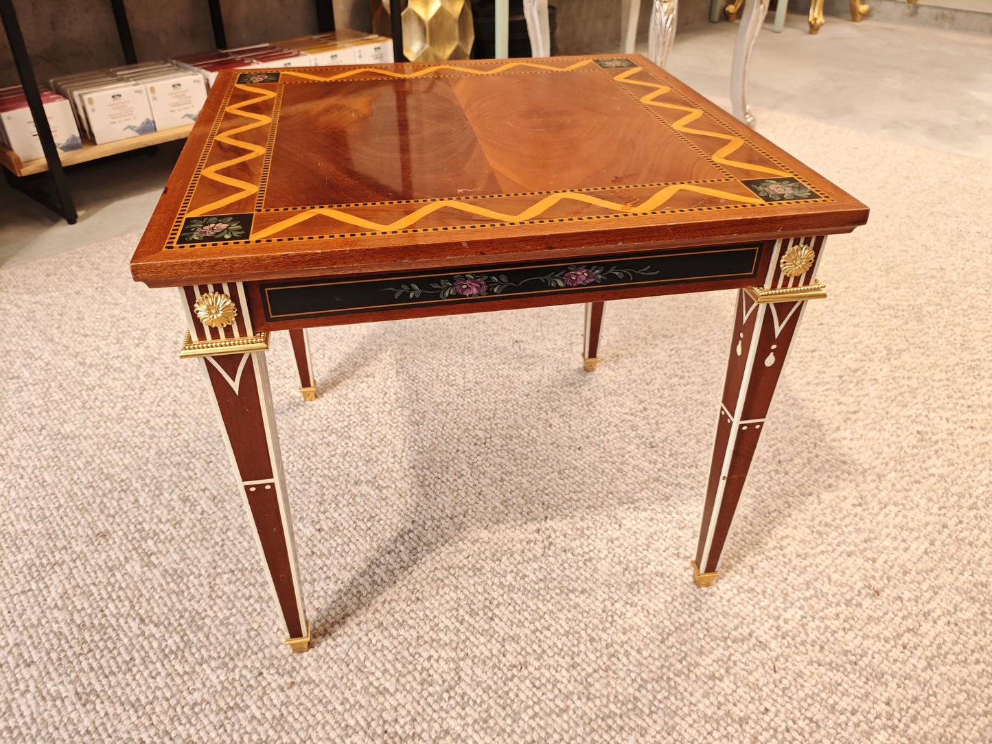 Intricately Inlayed Side Table