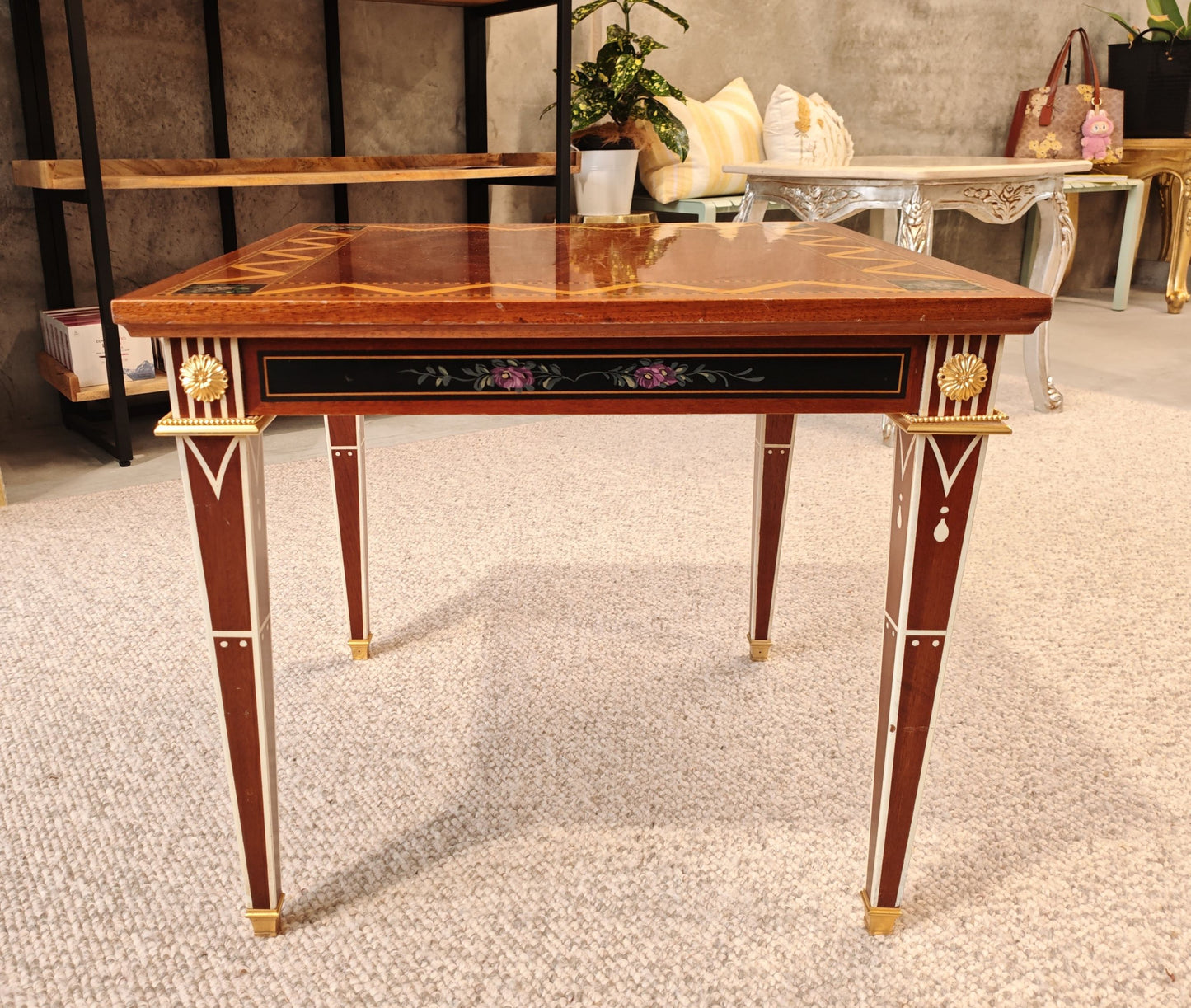 Intricately Inlayed Side Table