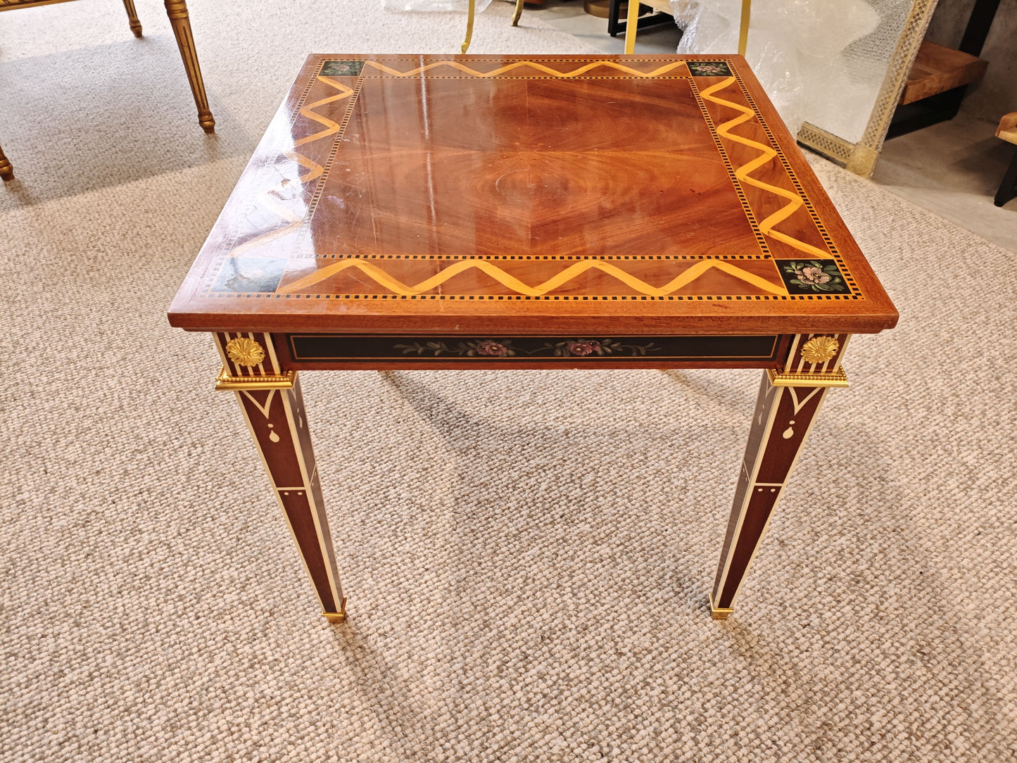 Intricately Inlayed Side Table