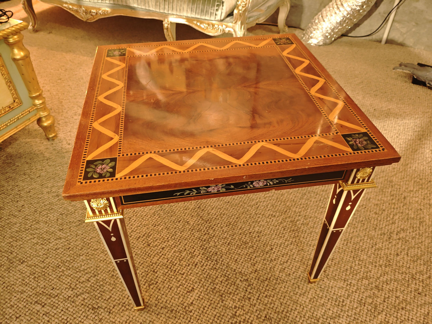 Intricately Inlayed Side Table