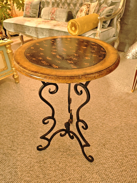 Tuscan-Style Wrought Iron Accent Table