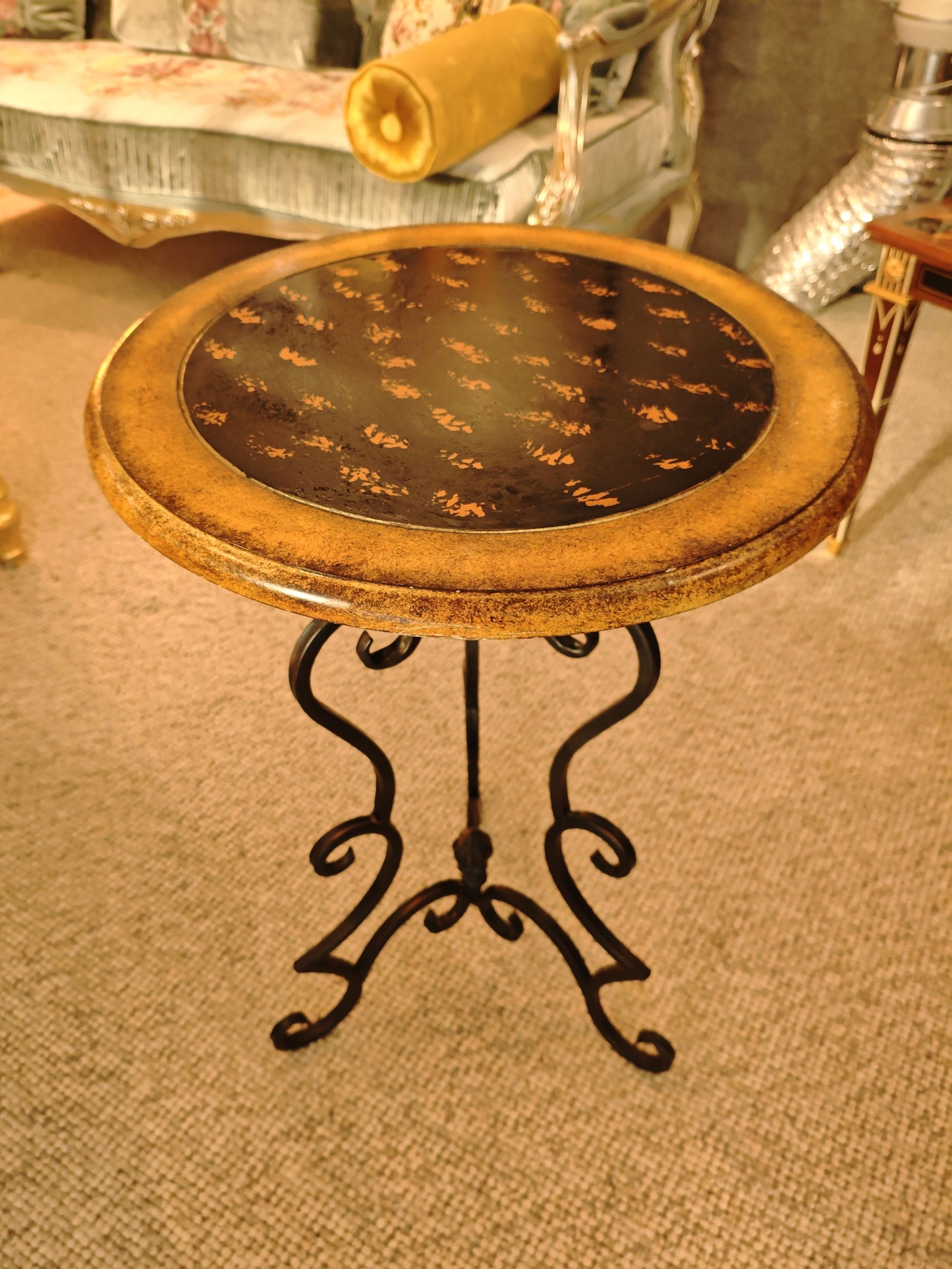 Tuscan-Style Wrought Iron Accent Table