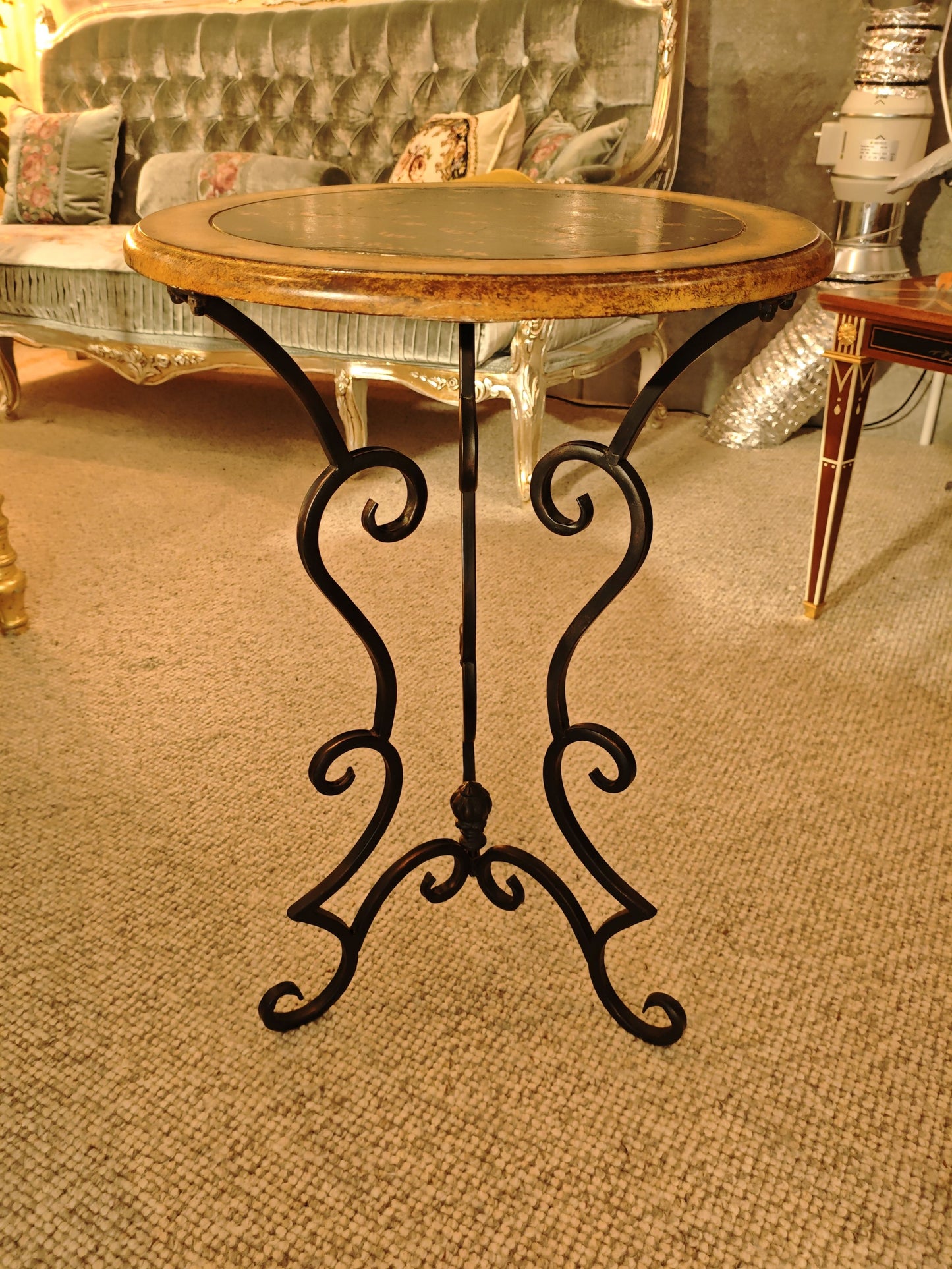 Tuscan-Style Wrought Iron Accent Table