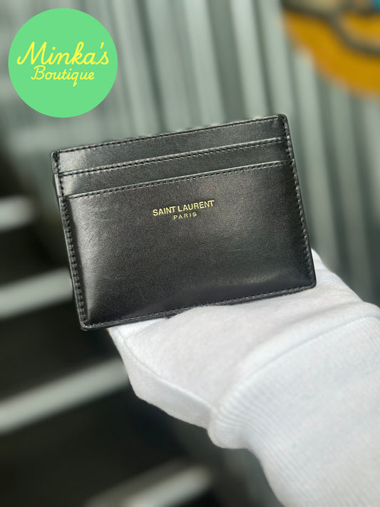 SAINT LAURENT PARIS Card Holder in Black Smooth Leather - Full Set