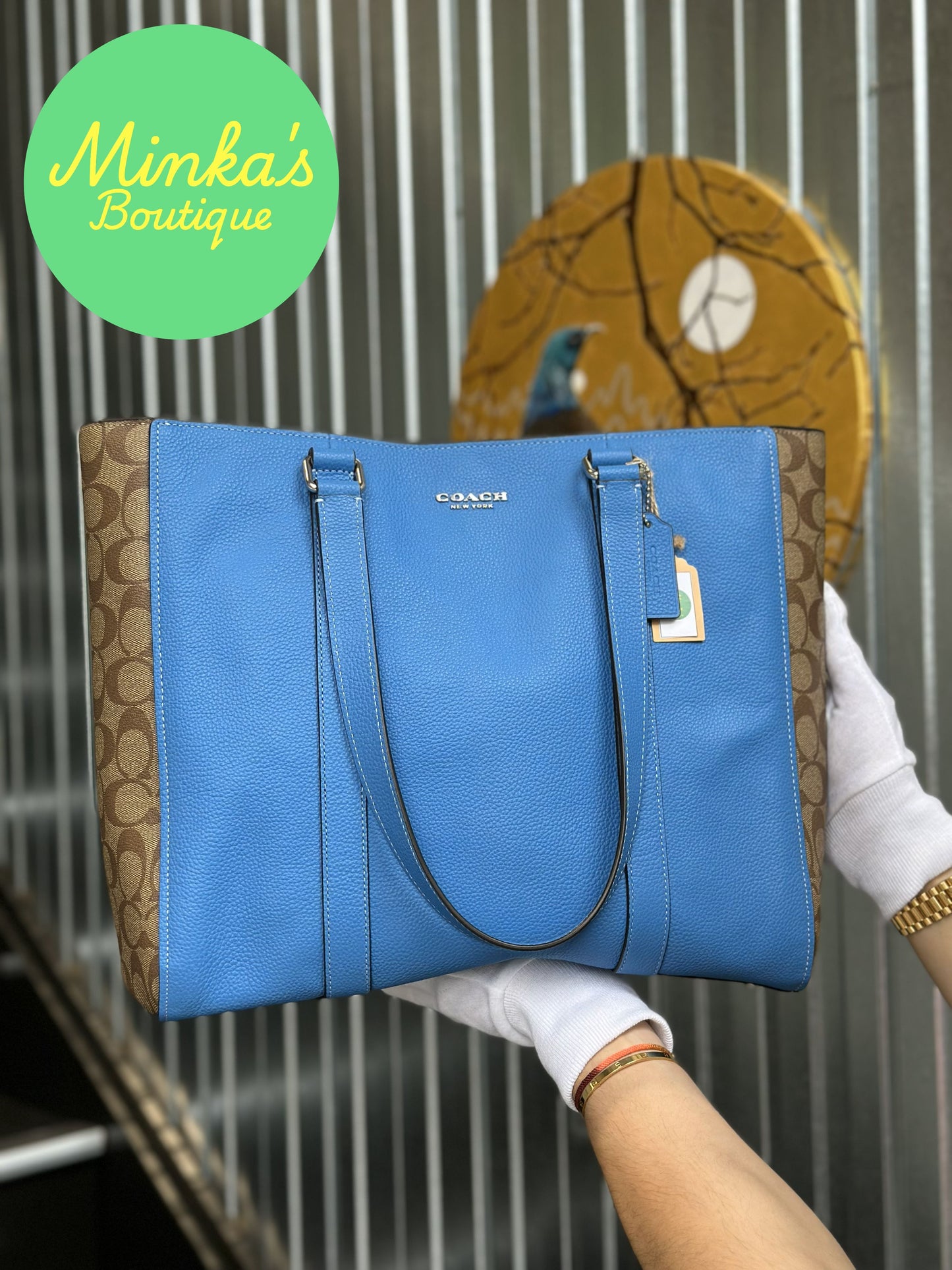 Coach Blue Leather Monogram