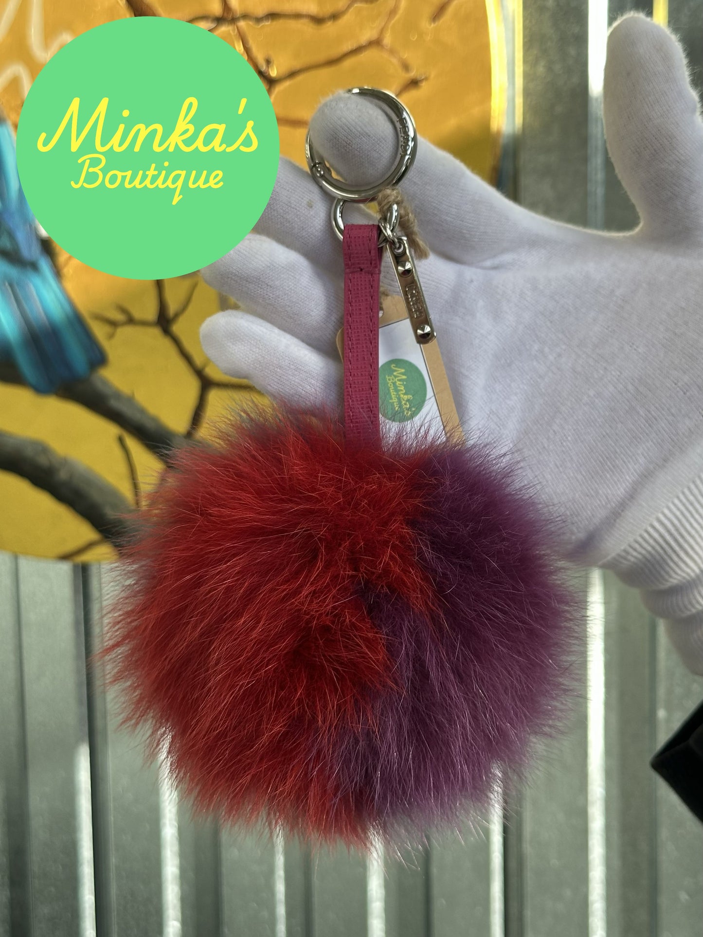 Fendi Fox Fur Pom Pom Key Charm