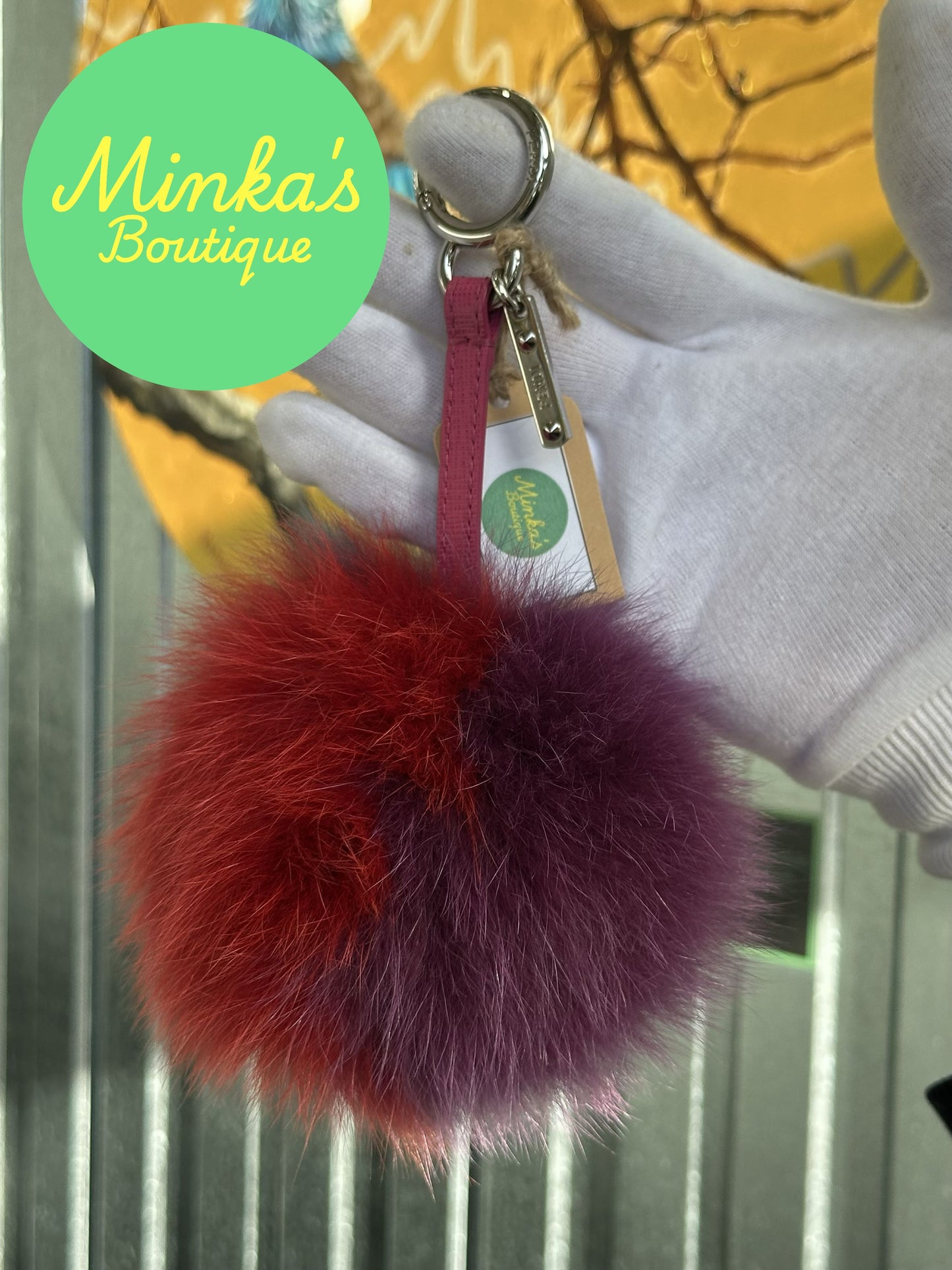 Fendi Fox Fur Pom Pom Key Charm