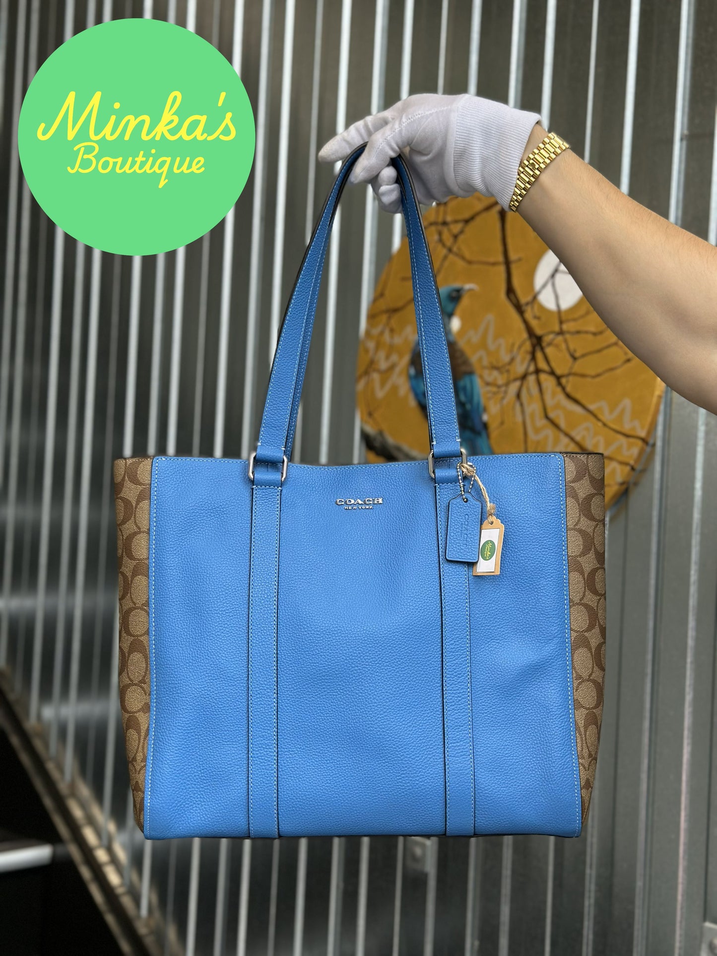 Coach Blue Leather Monogram