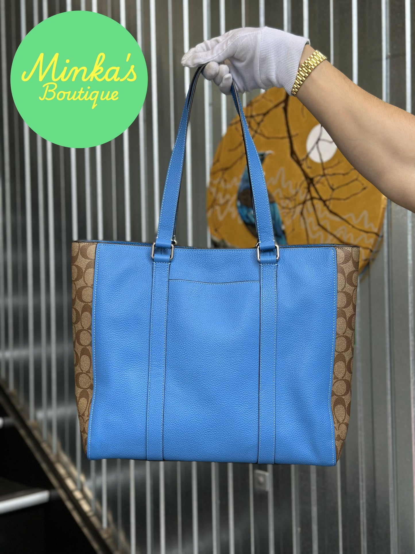 Coach Blue Leather Monogram