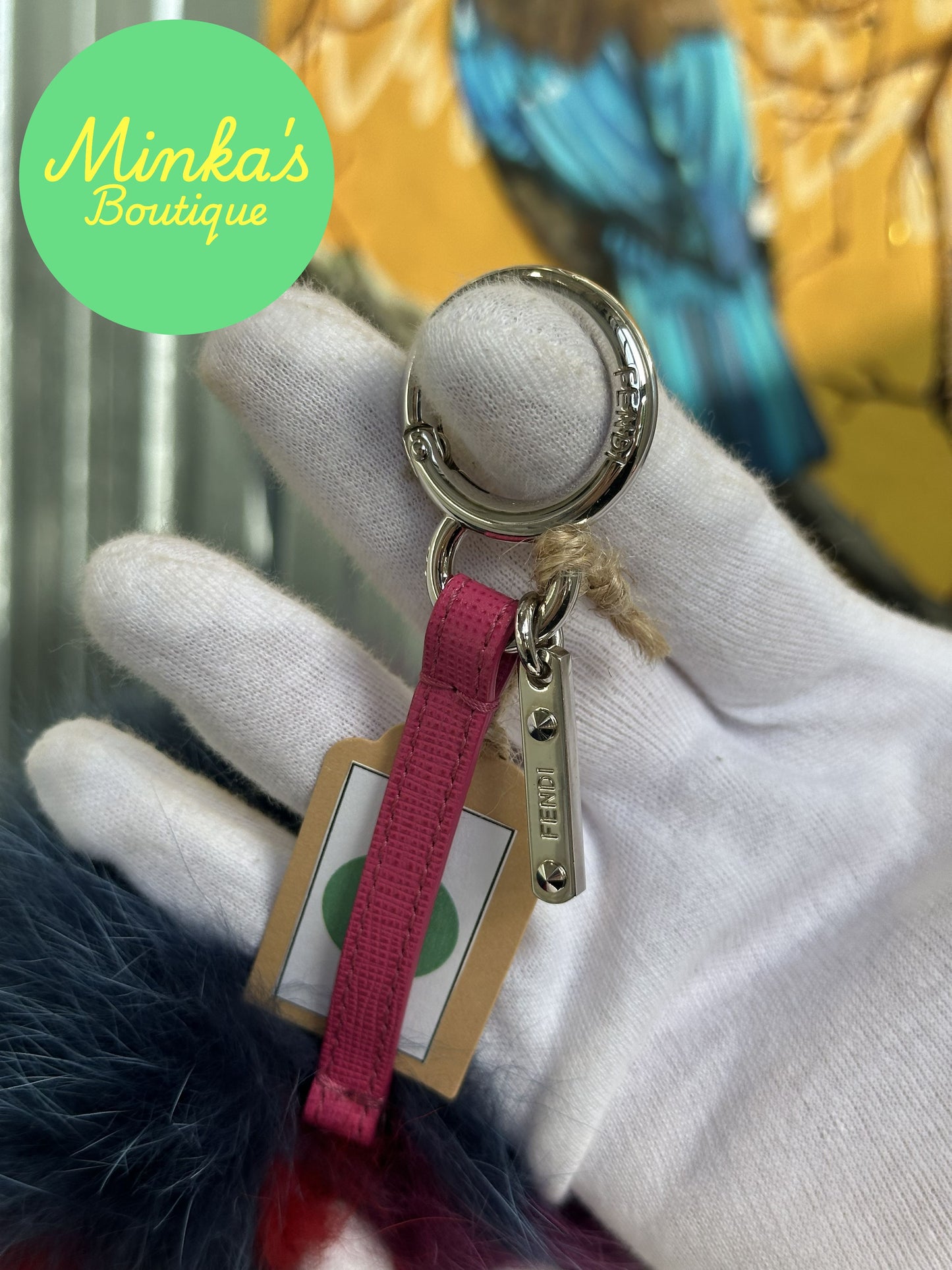 Fendi Fox Fur Pom Pom Key Charm