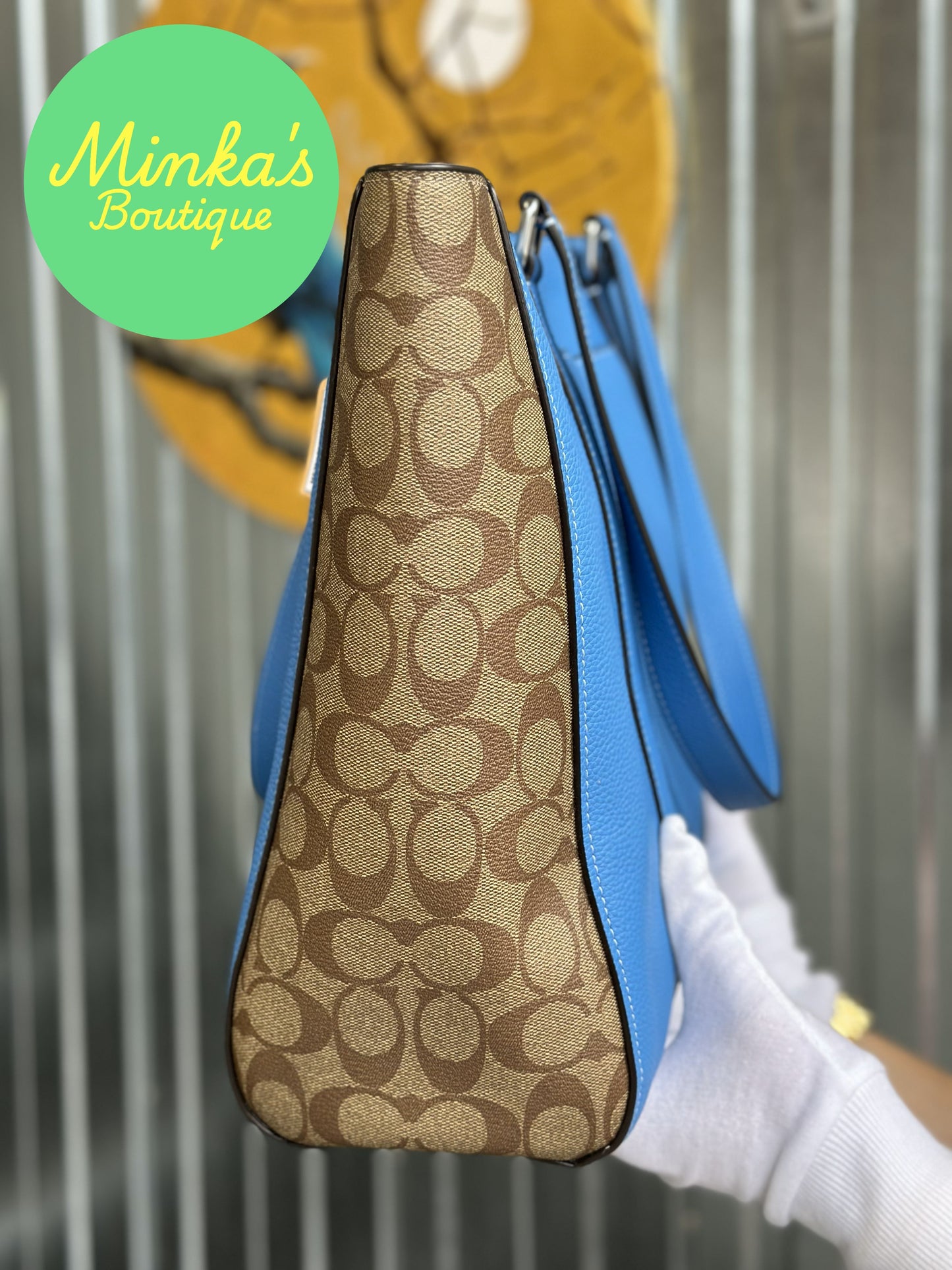 Coach Blue Leather Monogram